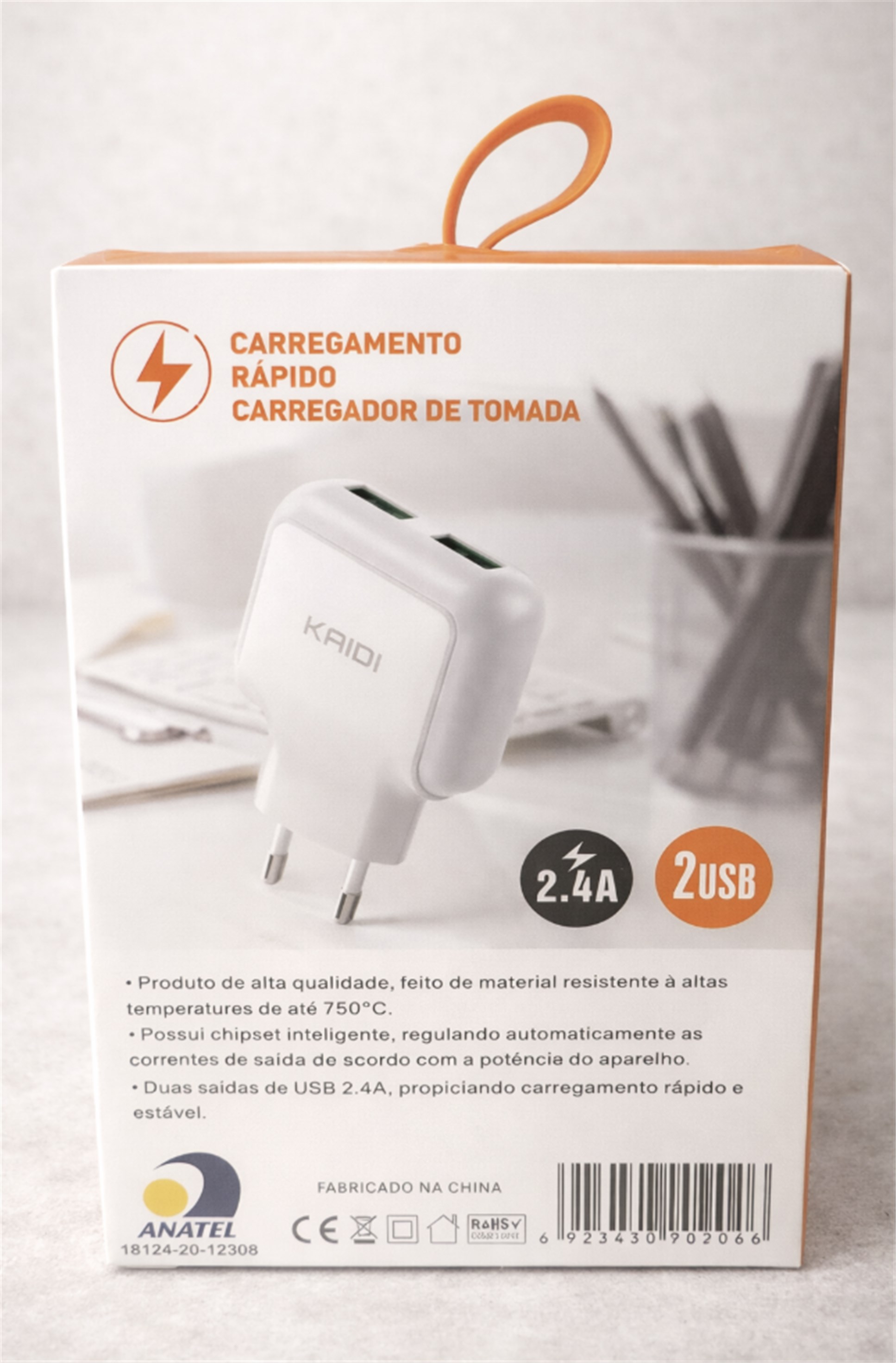 CARREGADOR RAPIDO DE TOMADA 2.4A (2 USB)