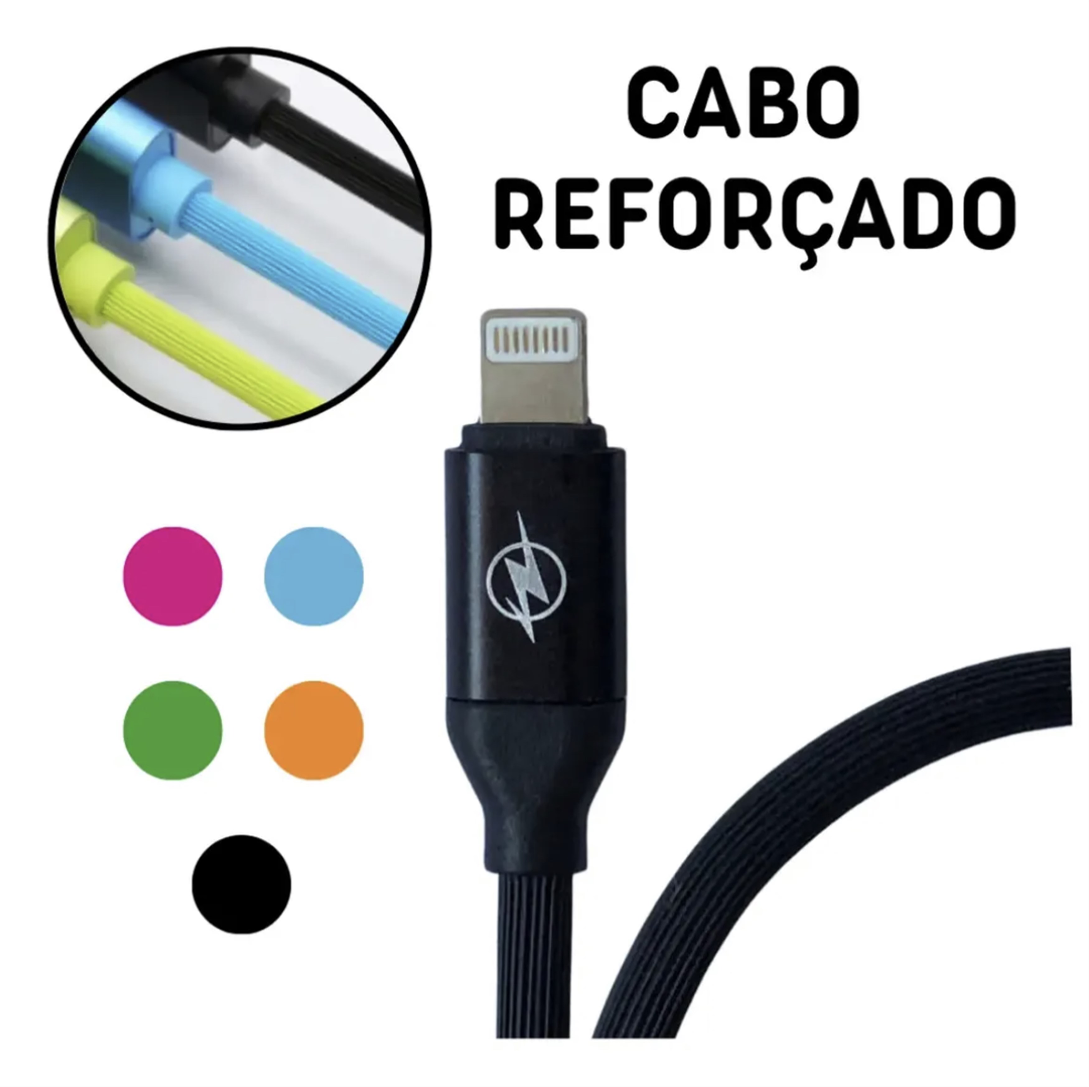 CABO P/ IPHONE REFORÇADO 1.2M