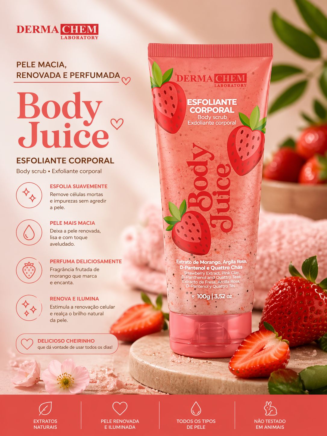 ESFOLIANTE MORANGO 100G DERMA