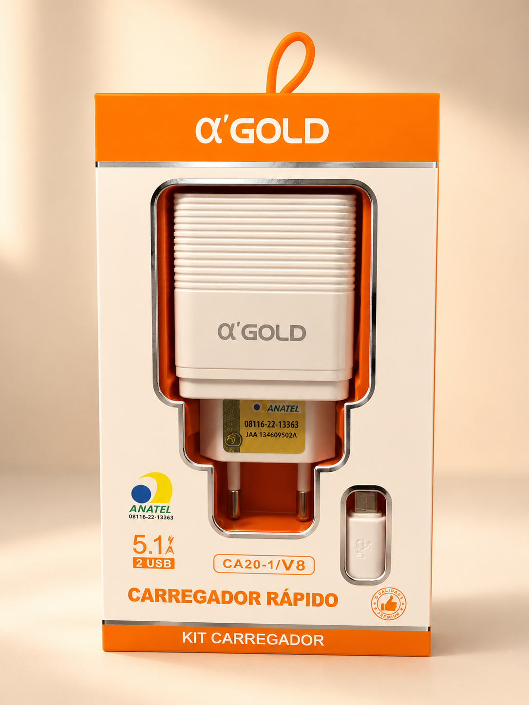 CARREGADOR RÁPIDO A'GOLD 5.1A
