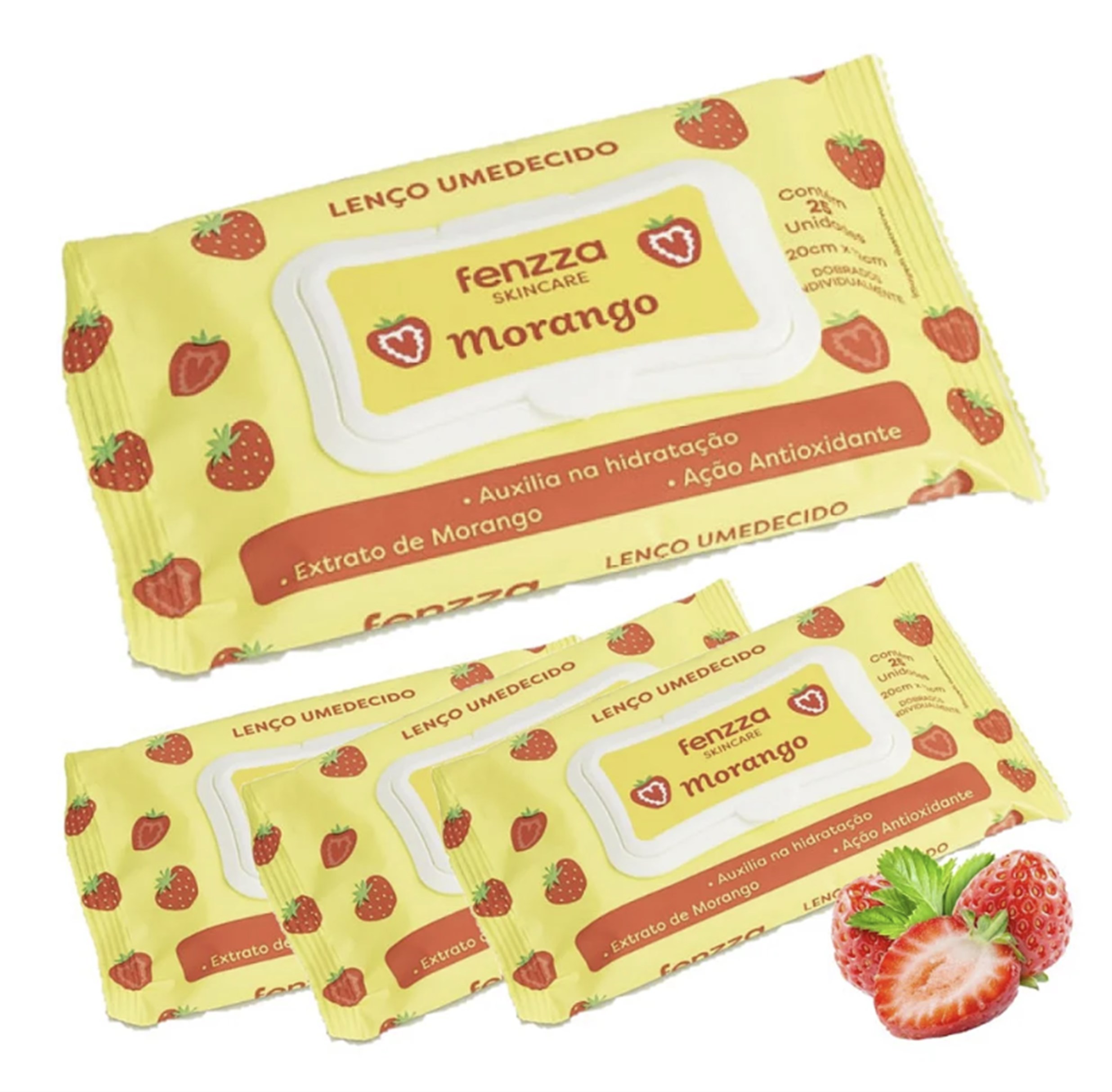 LENÇO UMEDECIDO FENZZA MORANGO
