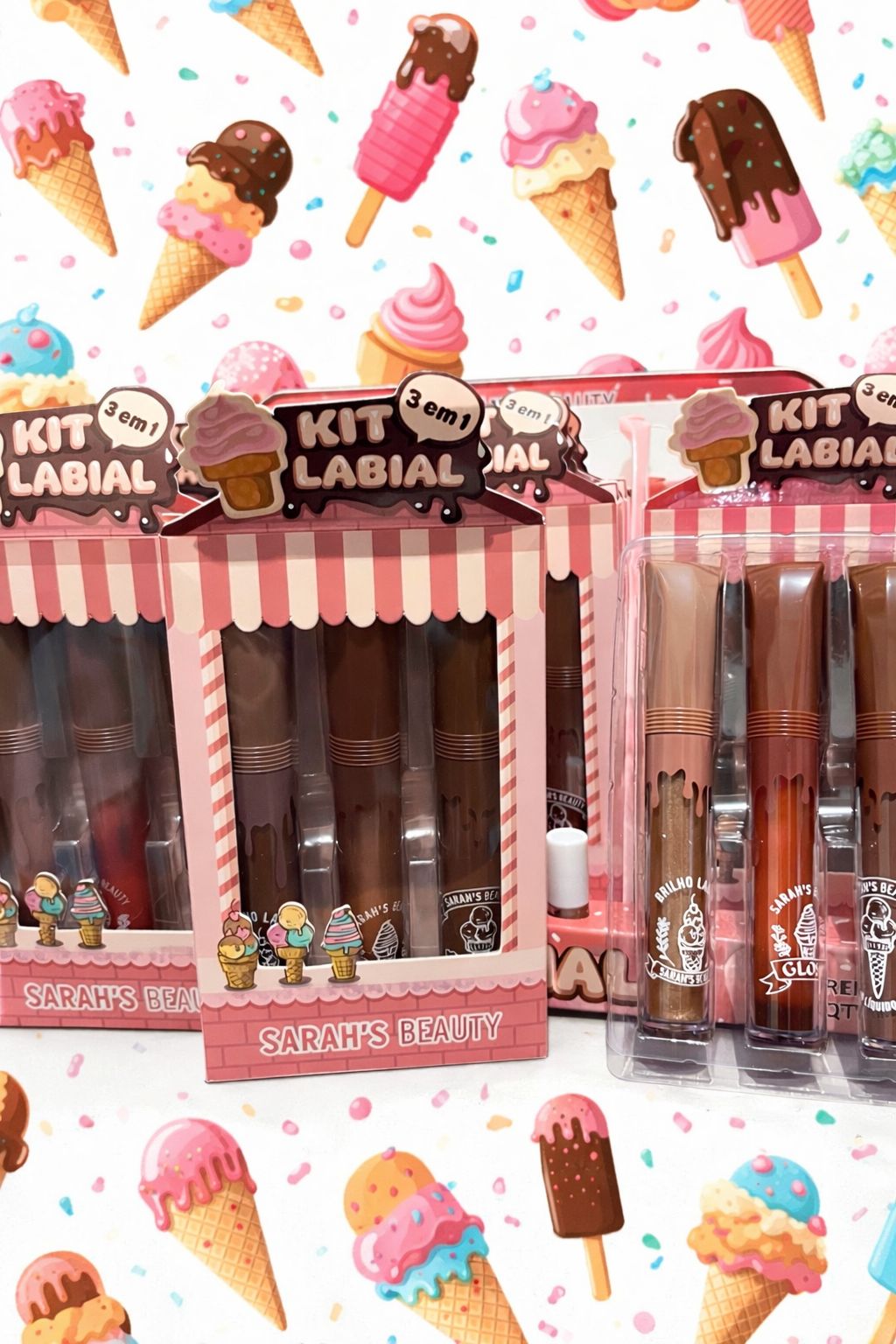 KIT LABIAL GLOSS 3 EM 1 - SARAH’S BEAUTY